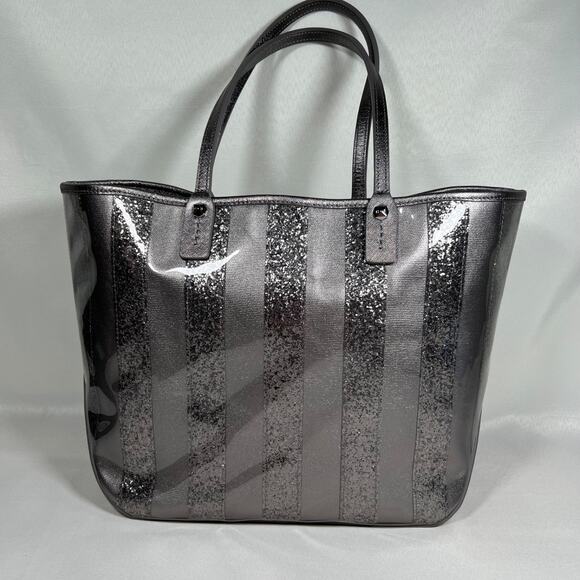 Henri Bendel Silver Luxury Sparkle/Glitter Designer Tote Bag Rare - Picture 1 of 13